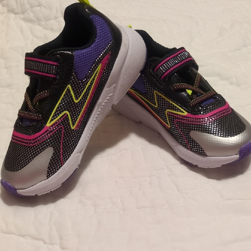 Stride Rite Black, Purple, and Silver Kids' Sneakers